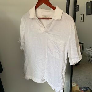 Abercrombie & Fitch Mens Summer Johnny Collar Linen Shirt